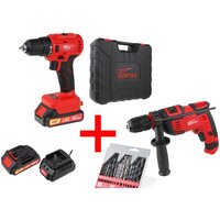 Wortex BD20251DLi1029A4 (шуруповерт, дрель, 2 АКБ, кейс, оснастка)