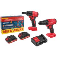 Wortex 1329368 (гайковерт, шуруповерт, 2 АКБ)