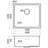 Omoikiri Tadzava 49-U/I Ultra 15 IN (нержавеющая сталь) Image #2