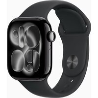 Apple Watch Series 11 46 мм (алюминиевый корпус, черный/черный, спортивный силиконовый ремешок M/L) Image #1