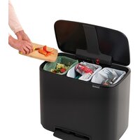 Brabantia Bo Pedal Bin 3 x 11л (черный матовый) Image #6