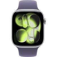 Apple Watch Series 11 46 мм (алюминиевый корпус, серебристый/фиолетовый туман, спортивный силиконовый ремешок M/L) Image #2