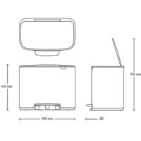 Brabantia Bo Pedal Bin 11л + 23л (белый) Image #11