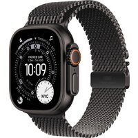 Apple Watch Ultra 3 LTE 49 мм (титановый корпус, черный/черный, миланская петля L)