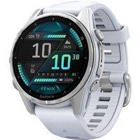 Garmin Fenix 8 43мм (серебристый, белый ремешок)