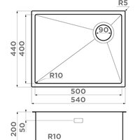 Omoikiri Taki 54-U/IF Side SF IN (нержавеющая сталь) Image #2