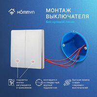Hommyn zigbee 2 клавиши SWZBNN02W (без нейтрали) Image #10