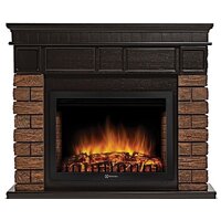 Firelight Bricks Wood 25 (камень темный/шпон венге)