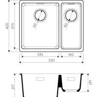 Omoikiri Kata 55-2-U BL Image #2