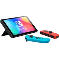 Nintendo Switch OLED (черный, с неоновыми Joy-Con) Image #5